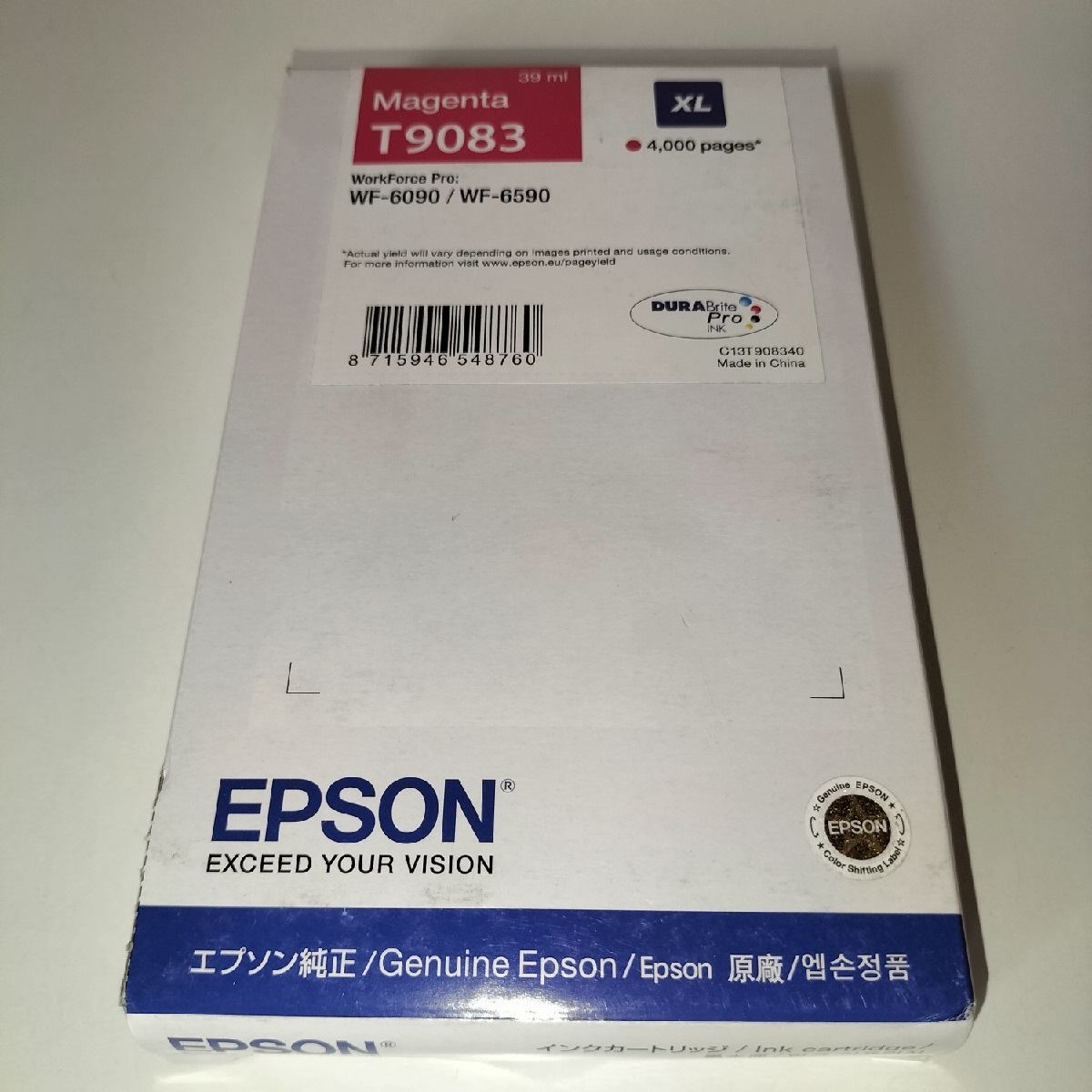 Epson T9083 XL CT13T908340 Tinta original magenta para WorkForce Pro WF-6090 / WF-6590