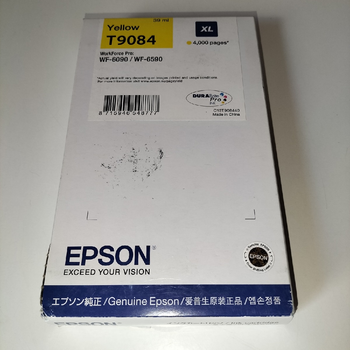 Epson T9084 XL CT13T908440 Tinta original amarillo para WorkForce Pro WF-6090 / WF-6590